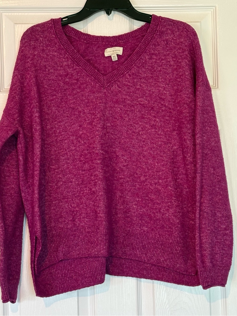 Lucky Brand Women's V-Neck Sweater in Berry